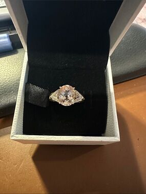 Affinity Gems Oval Morganite & Diamond Accent Ring in 14k Gold